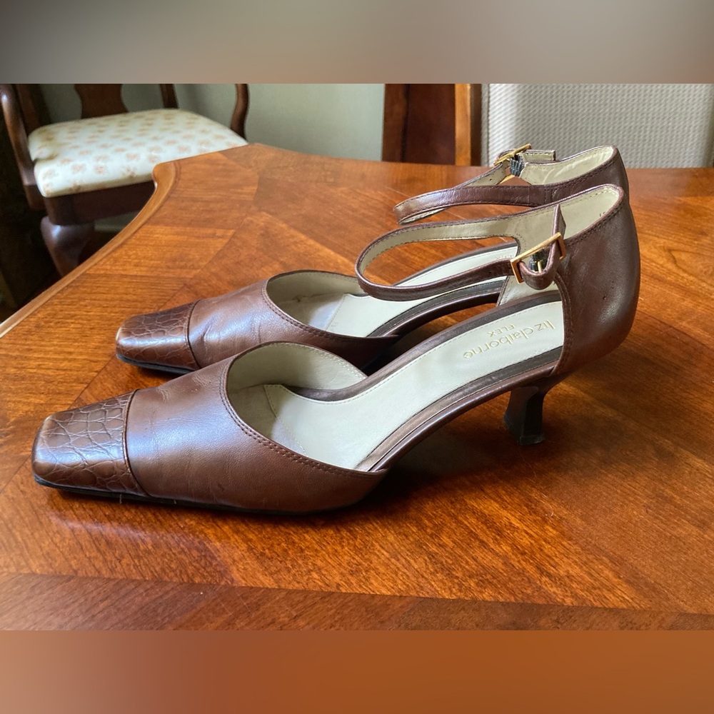 Liz Claiborne Brown Ankle Strap Heels